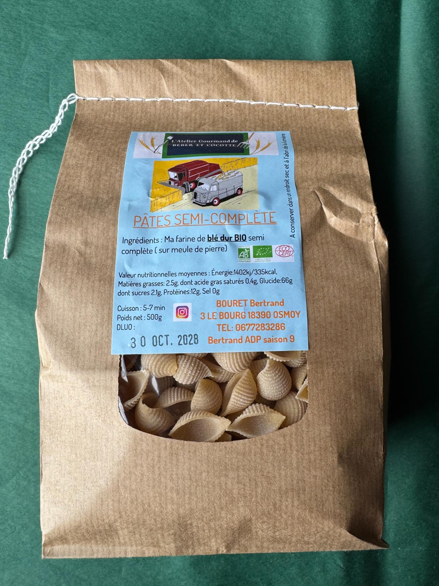 Pâtes semi-complète